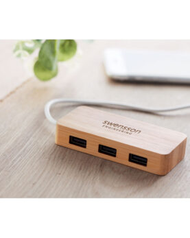 Personalizare Hub USB în bambus