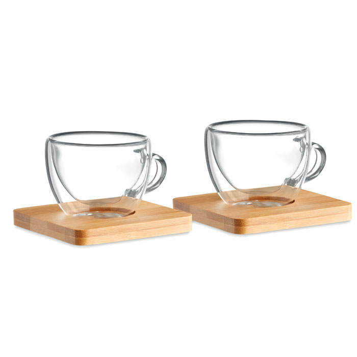 Personalizare 2 pahare expresso perete dublu Personalizare 2 pahare expresso perete dublu