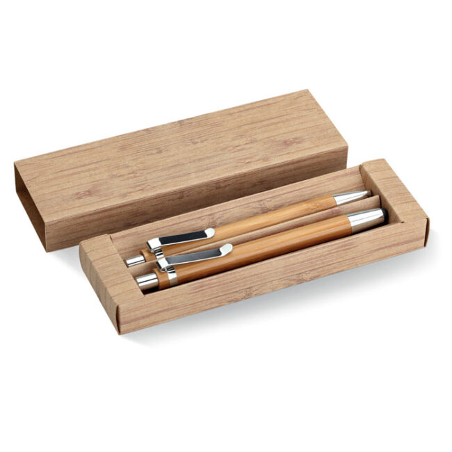 Personalizare Set din pix și creion bambus