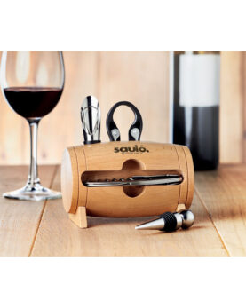 Set pentru vin în stativ lemn personalizate