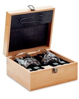 Personalizare Set pt whisky în cutie bambus